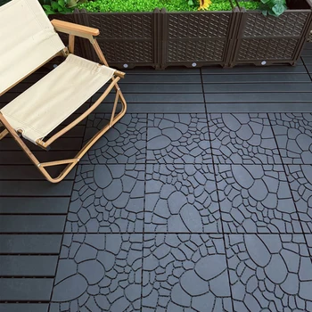 Stone Texture Interlocking Patio Deck Tiles 1