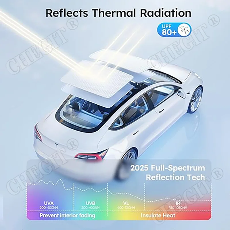 Car Sunshades Sunroof for Tesla Model 3/ Y 2016-2025  Buckle Sun Pare Front Rear Glass Skylight Heat Insulation Car Accessories