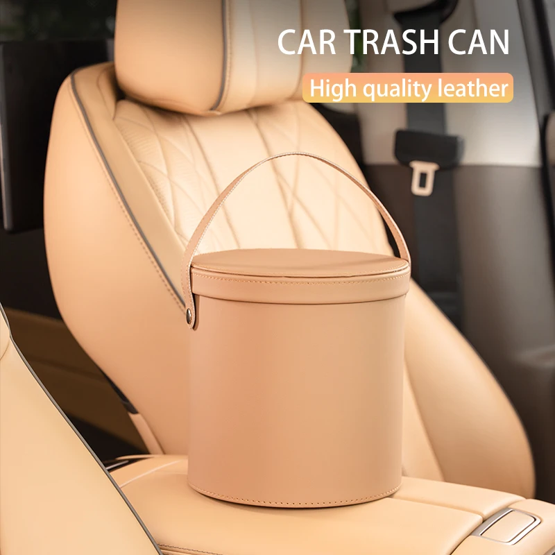 Car trash can Leather storage bucket For Mercedes Benz, BMW, Audi, Hyundai, Ford, Toyota, Honda, Tesla Storage car accessories