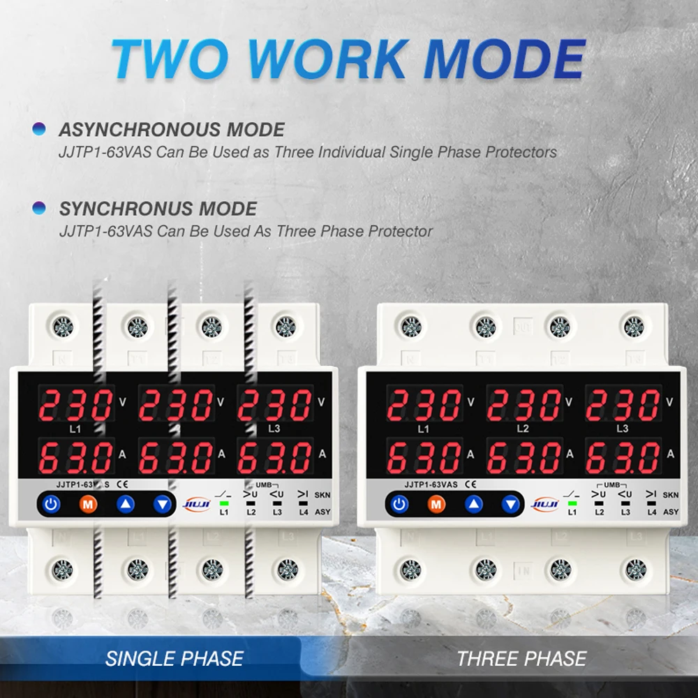Multiple Protection Three-Phase-Voltage-Current-Protector-Synchronous-Asynchronous-Work ...