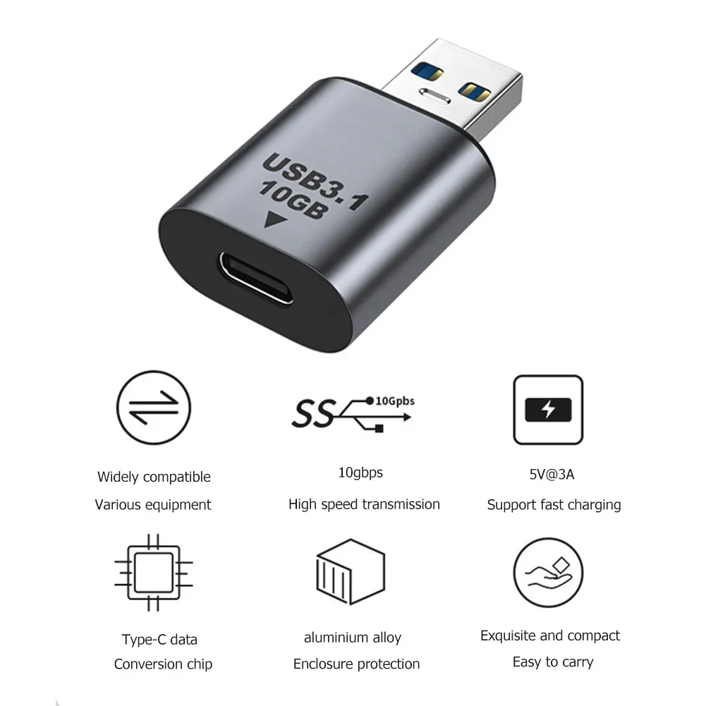 Description Picture 2 of itemUSB 3.1 Type-C Adapter Type C USB C Male To USB Female Converter USB3.1 Gen 2 Charging Data High Speed Transfer Connector 10Gbps