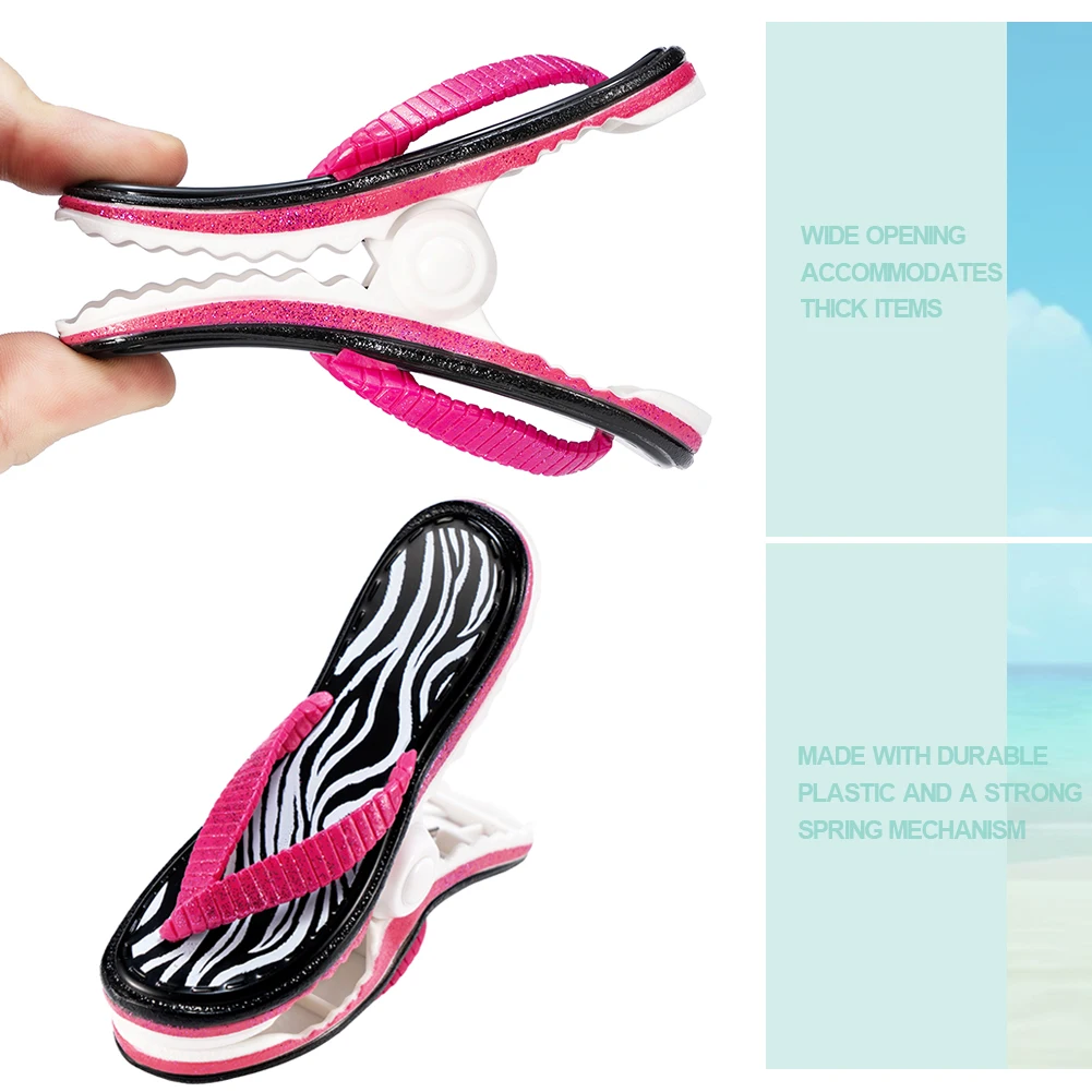 1 Pcs Flip Flop Plastic Beach Towel Clips For Beach Pool Chairs Cruise Ship Lounge Large Cute Clothespins Holder Pegs Clamps 3