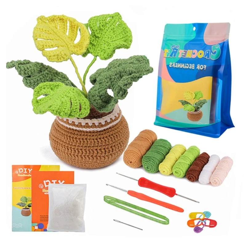 

Beginners Crochet Kits, with Yarn, Crochet Hooks, Needle for DIY Crochet Craft