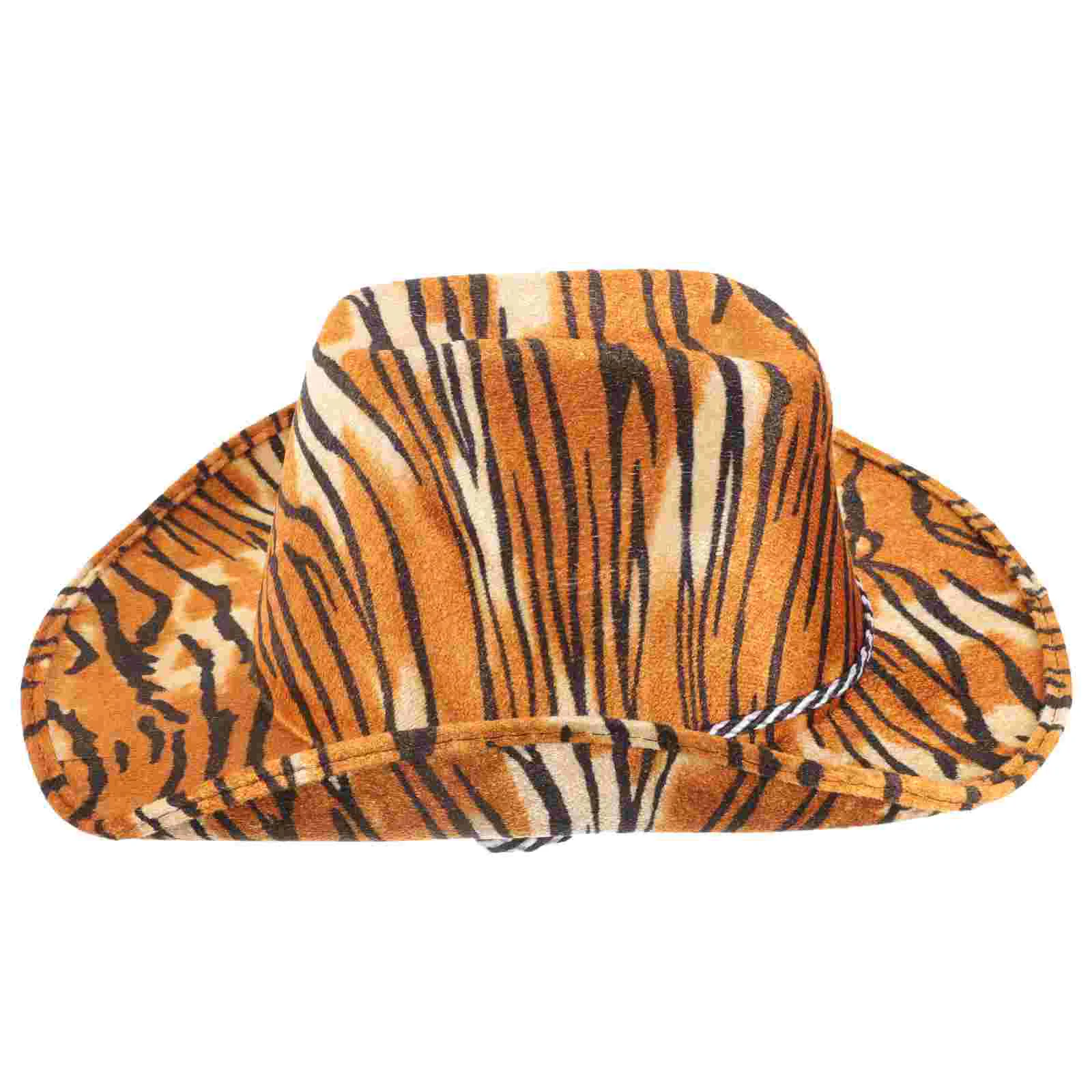 

Tiger Print Hat with Adjustable Chin Strap Wild West Party Supplies