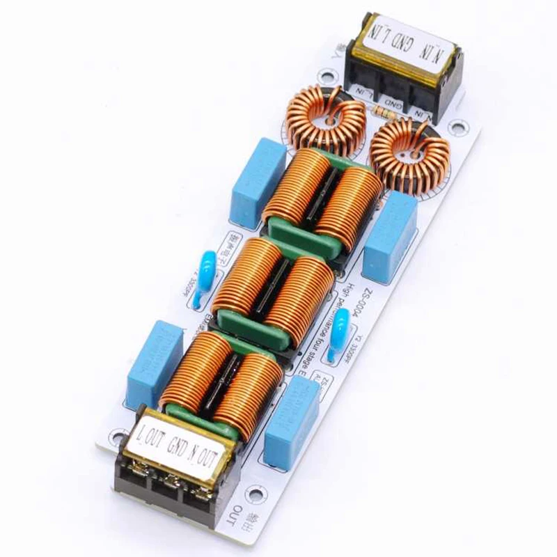 AC 110V 220V 6A 10A EMI Filter 4-stage Electromagnetic Interference Suppressor Common Power EMC Audio Amplifier Purifier
