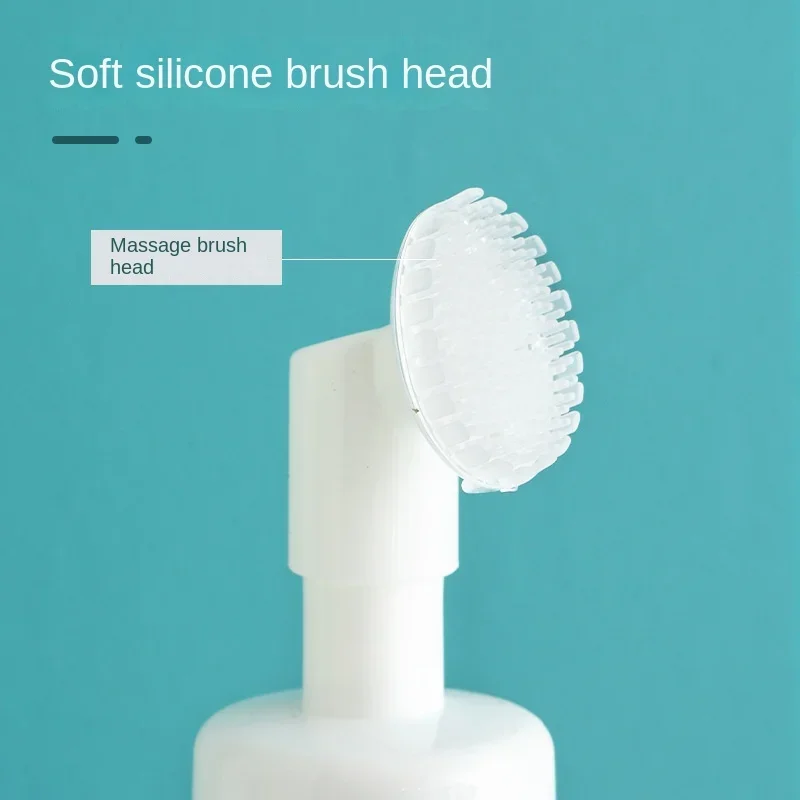 Soap Foaming Bottle Facial Cleanser Foam Maker with Silicone Clean Brush Portable Facewashing Mousse Bottles