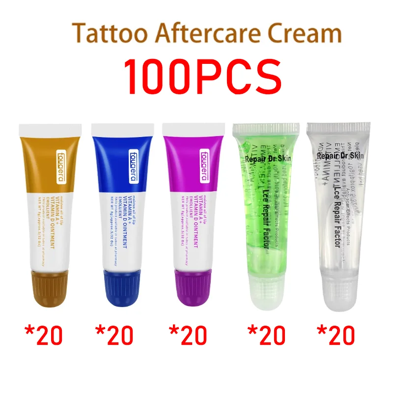 

100pcs Vitamin A D Tattoo Aftercare Cream Gel Healing Skin Anti-Scar Preserve Color Skin Lip Eyebrow Care Tattoo Accessories