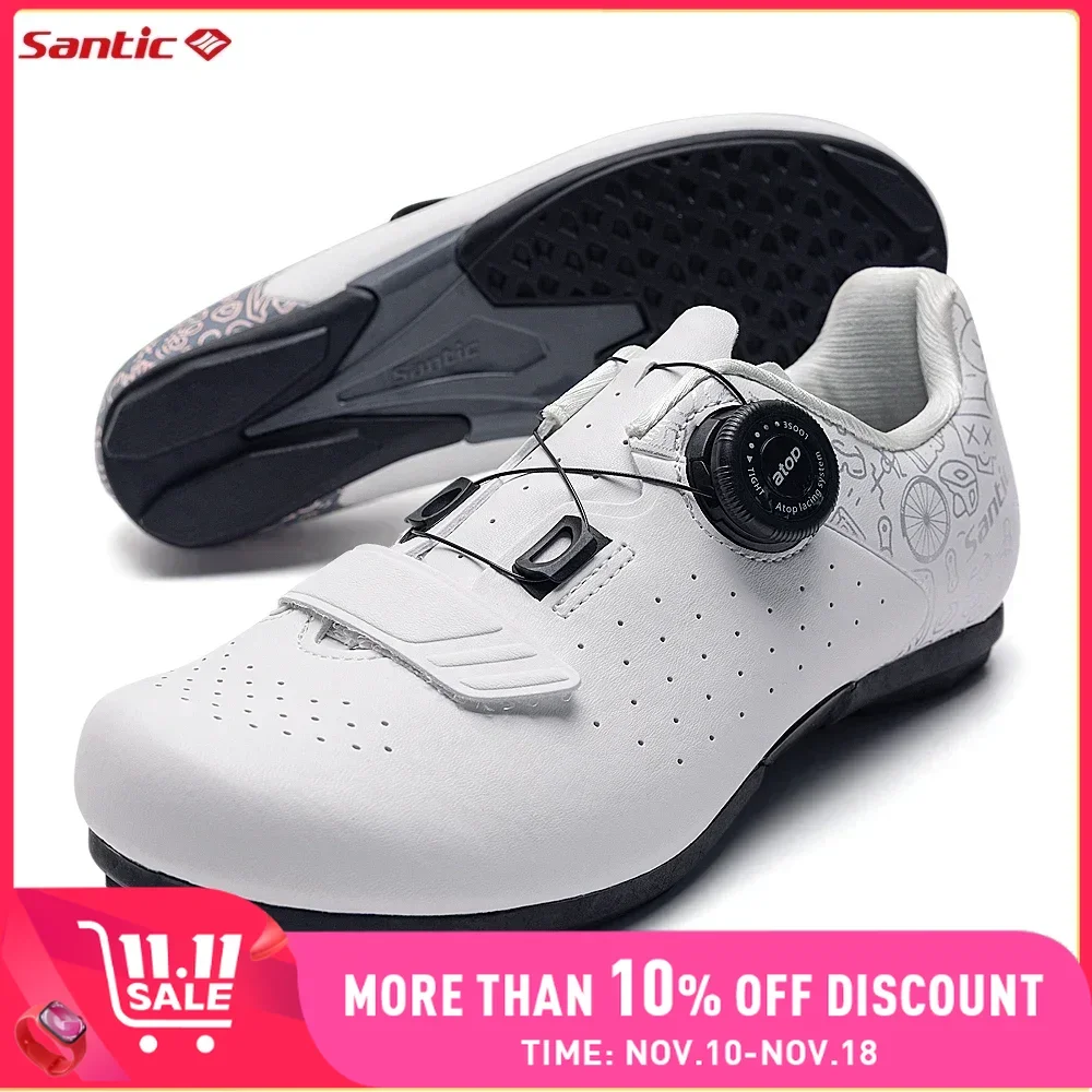 Cycling Shoes Santic Women Cycling Shoes Non Locking Shoes Outdoor Bicycle Mountain Bike Adjustable Leisure Road Bike Sneakers