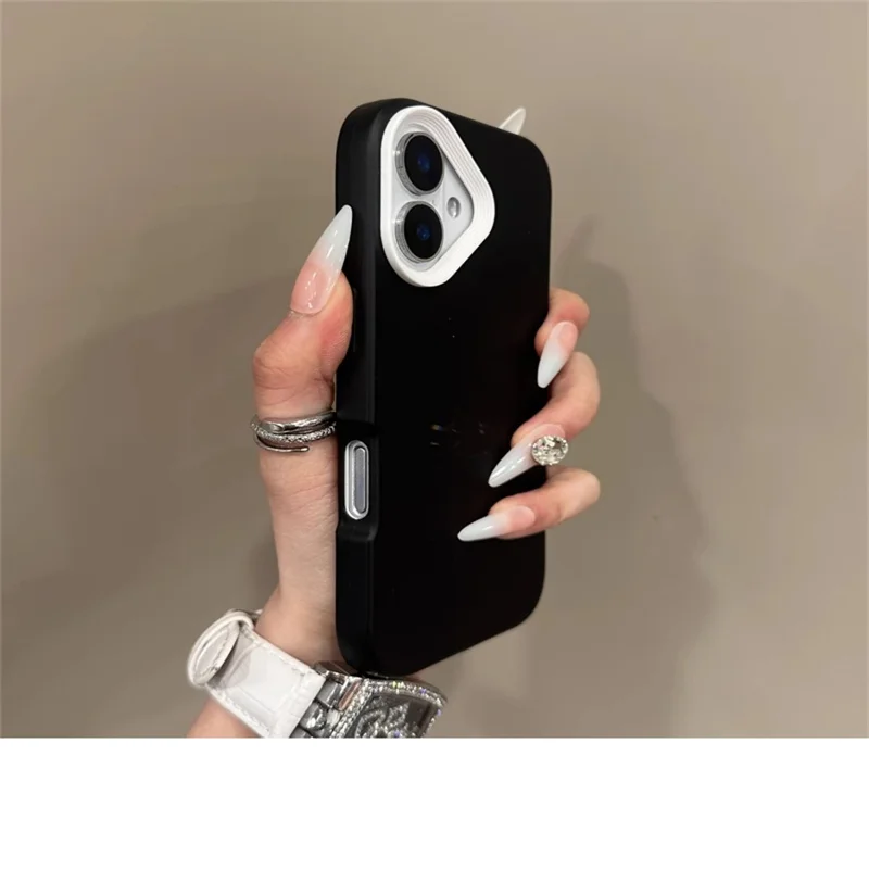 Custodia per telefono con cornice blu a contrasto adatta per iPhone 11 12 13 14 15 16 Pro Max 7/8 Plus custodia protettiva antigoccia - Image 5