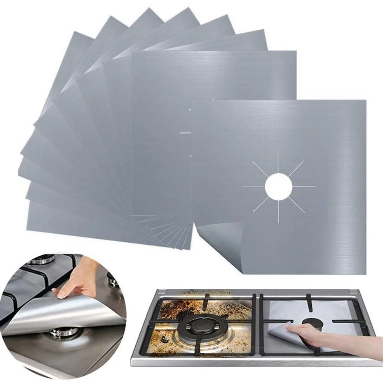 Gas Stove Protector 4/8PCS Stove Protector Cover Liner Gas Stovetop Burner Kitchen Accessories Mat Cooker Cover