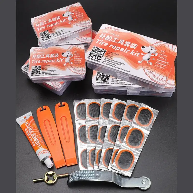 JSHOUBIKE Portable Bicycle Tire Repair Kits MTB Cycling Flat Tyre Repair  Rubber Patch Glue Lever Set Inner Tube Repair Tools - AliExpress