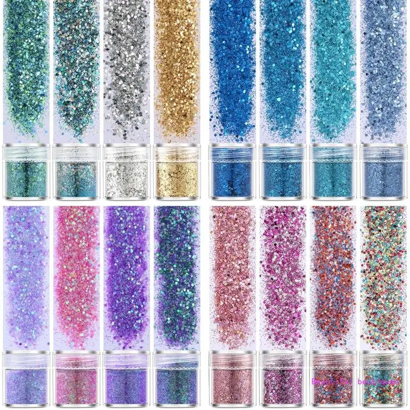 

16 Colors Crystal Sequins Epoxy Resin Mold Filler Decor PET Glitter Flakes Decor DropShip