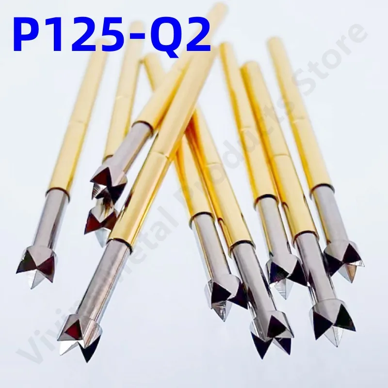 100Pcs P125-Q2 Spring Test Probe Test Pin Pogo Pin Pcb Test Tool Lengte 33.35Mm Pin Dia 2.02Mm grote 4 Claws Head Dia 2.5Mm P125-Q