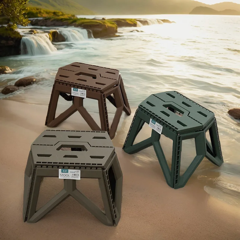 

LCL251 stackable portable folding stool kindergarten outdoor non-slip portable stool household thickened plastic stool wholesale