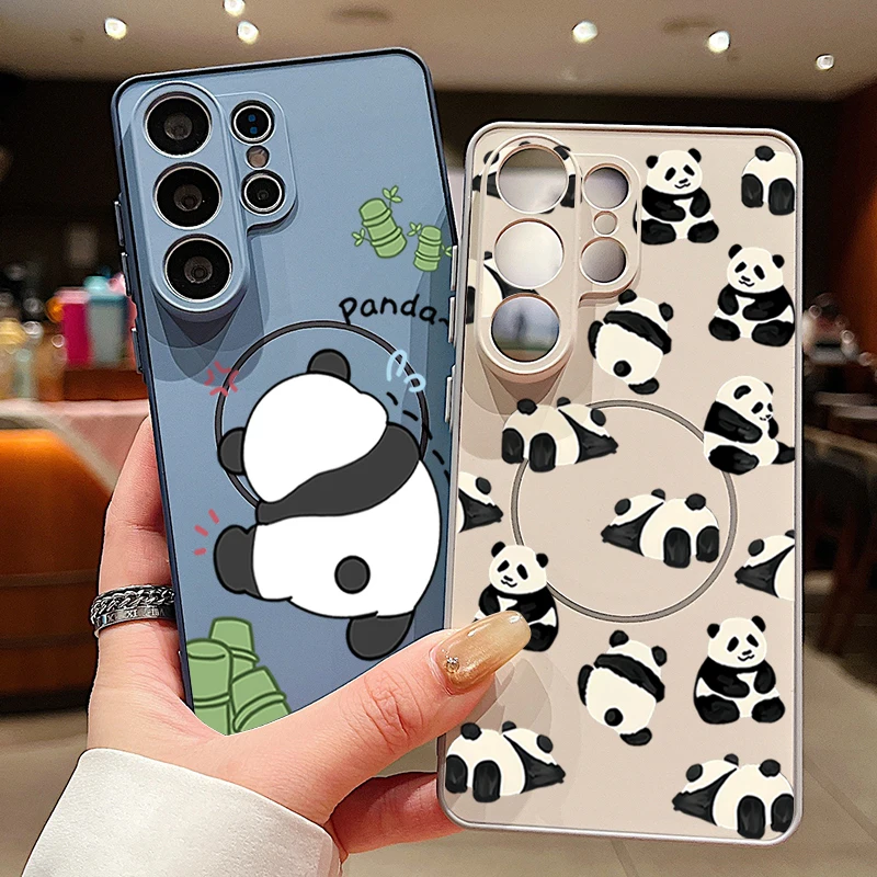 Magnetic Cute Panda Pattern Phone Case Cover