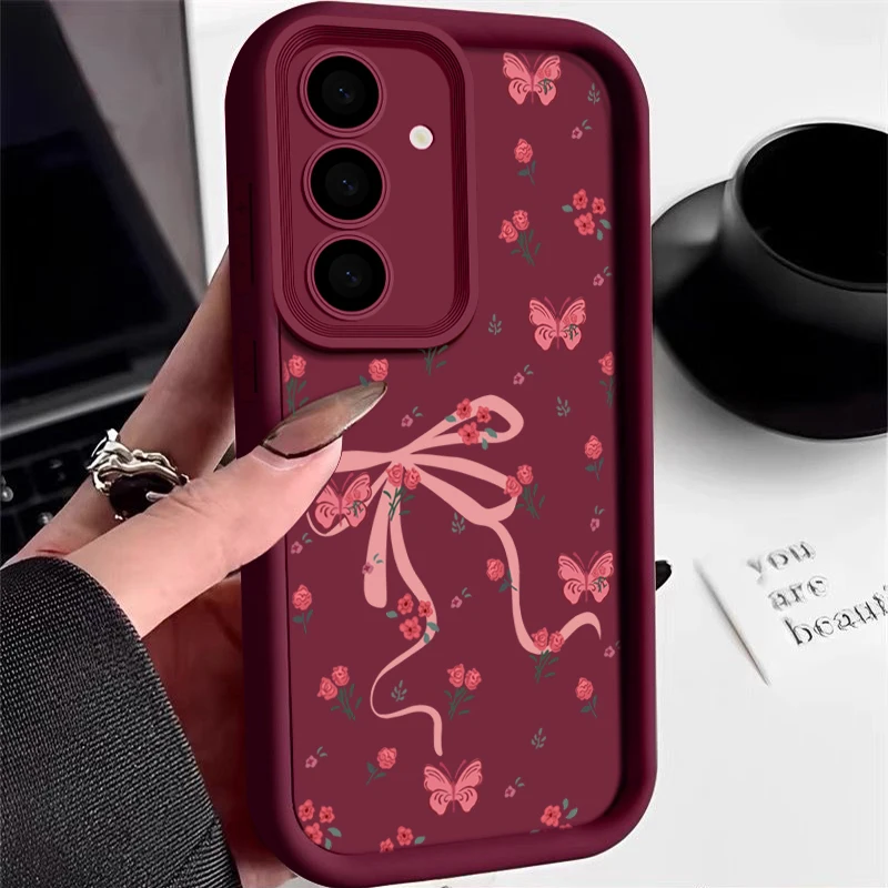 Elegant Bowknot Flowers Soft Phone Case