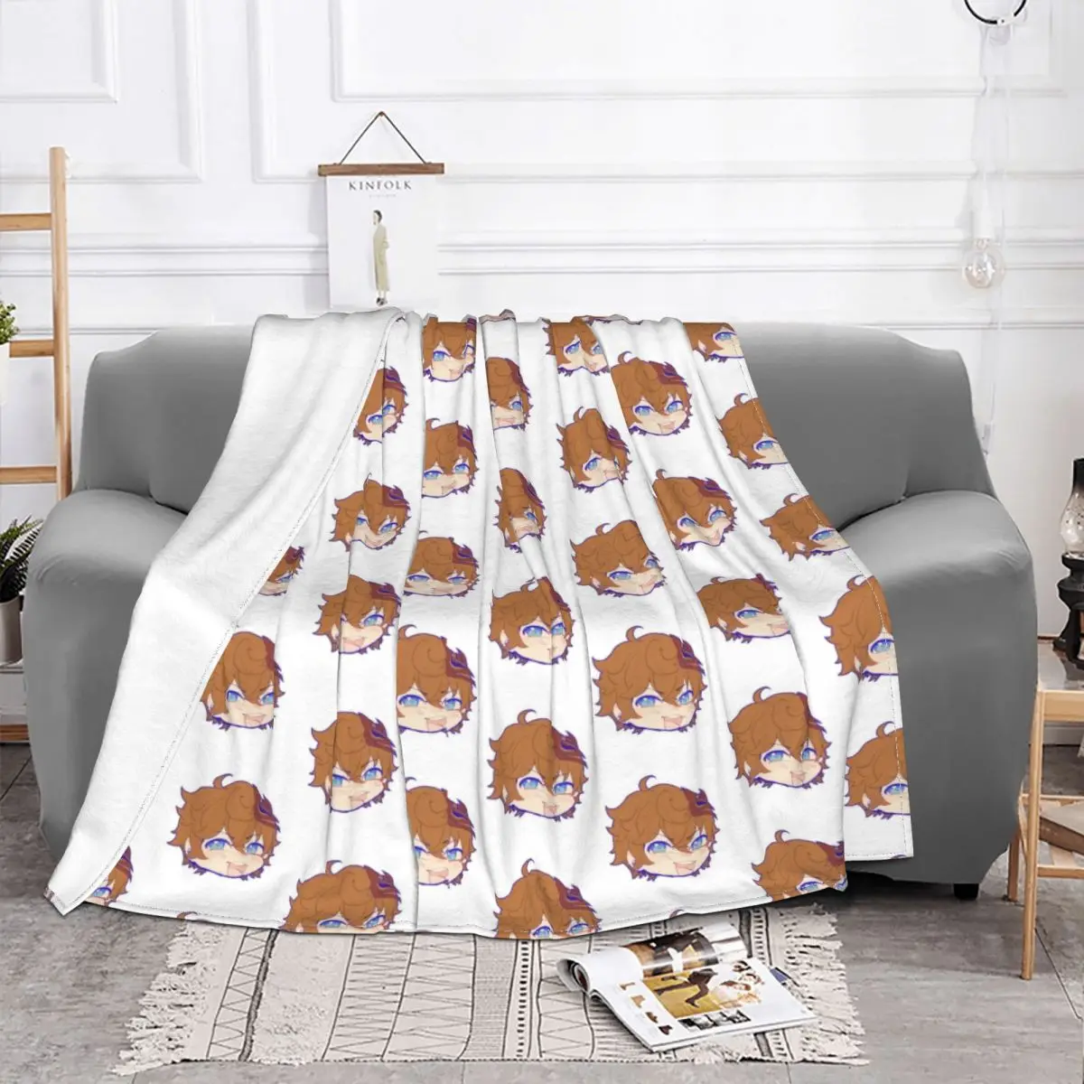 

Childe Genshin Impact Ajax Blankets Fleece Decoration Portable Super Soft Throw Blanket for Bed Travel Bedding Throws