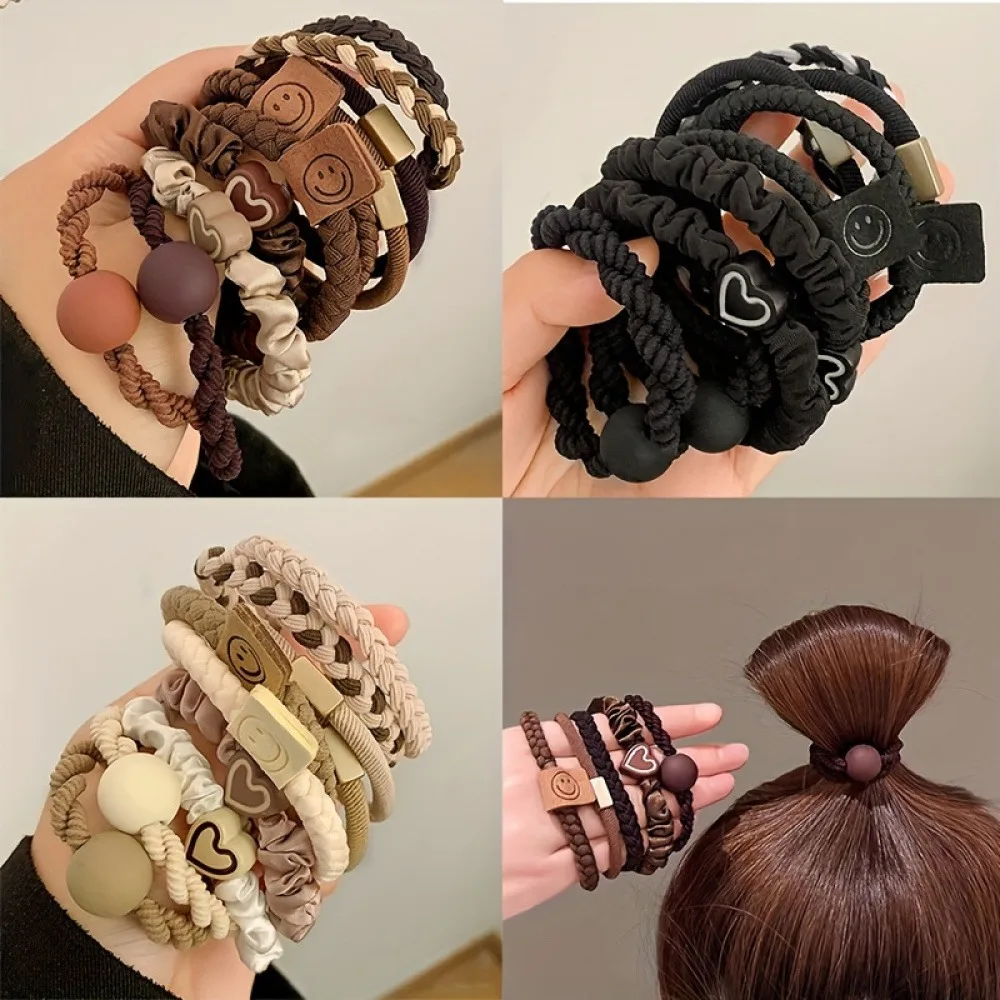 Set of 20 One Minimalist Fashion Hair Ring and Hair Bands-Cloth, Cute and Flexible Hair Bands, Valentine's Day Inspiration, - Image 3