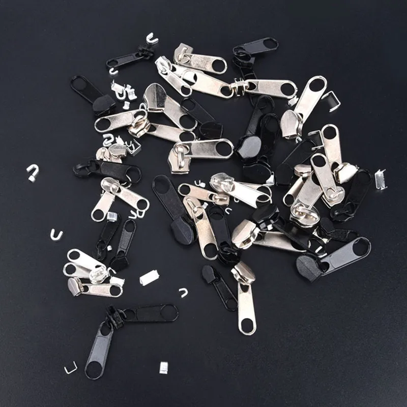 197/84pcs Zipper Repair Kit Zipper Replacement Puller For Clothing Tent Install Pliers Tool Stop Extension Luggage Clothing