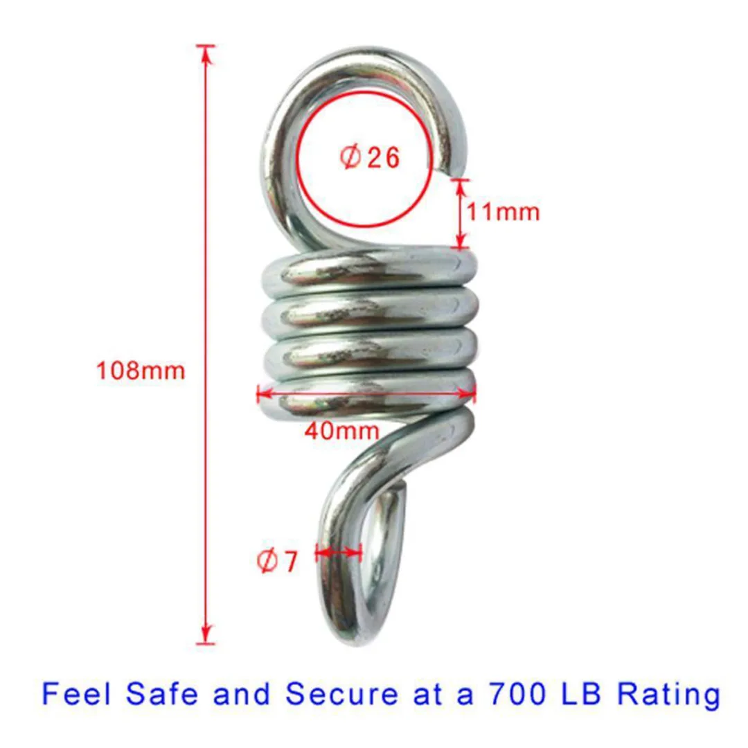 2pcs/set Heavy Duty Suspension Hook Spring Hanging Chair Hook For 2-3 Seat Hanging Chair Garden Swing