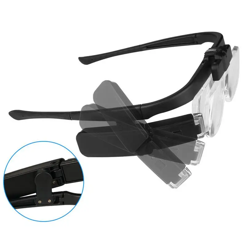 Headband Interchangeable Magnifying Glass Rechargeable Headset Magnifying Glasses Binocular Magnifier for Watch Repair Jewelry