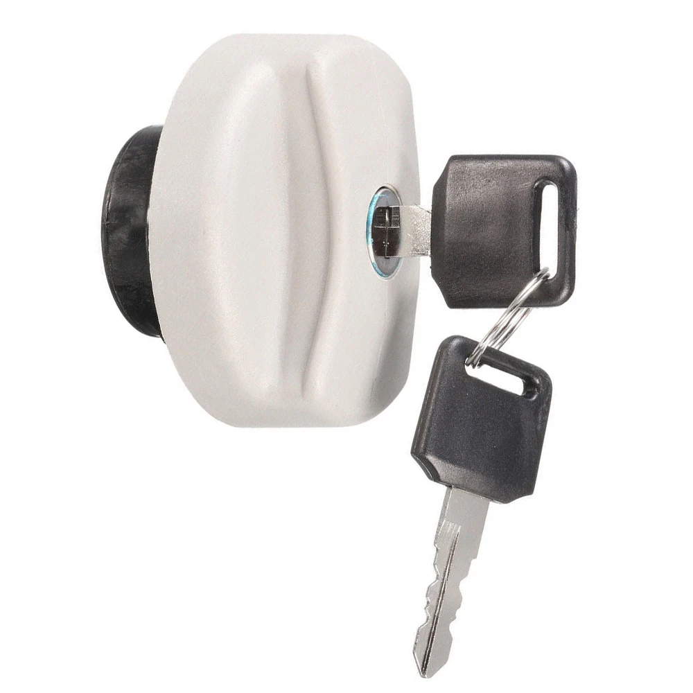 

Car Locking Fuel Filler Door Gas Tank Cap Cover with Keys For Vauxhall For Opel 1702834 93224461 White