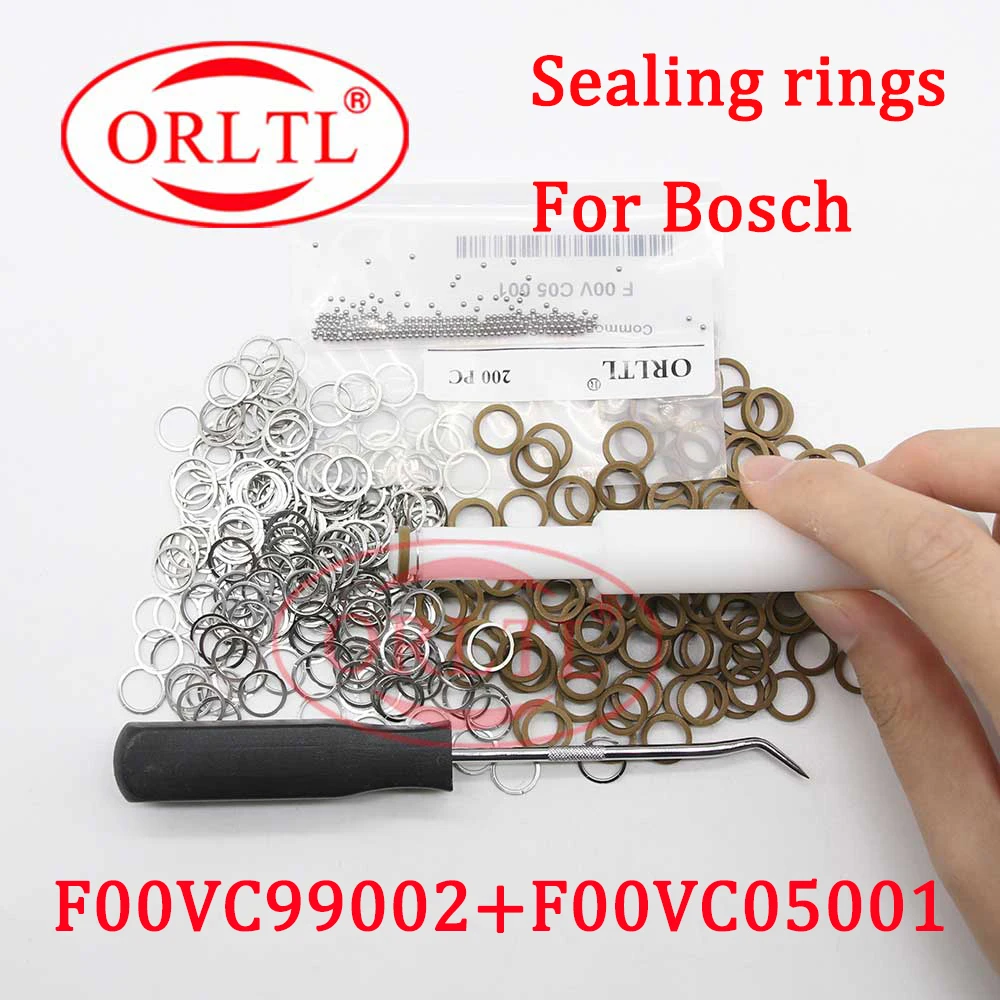 

Nozzle Injector F00VC05001+F00VC99002 Common Rail Repair Kits Steel Ball 1.34mm Seal Rings 200PCS F00VC05008 F00VC05009 1.5mm