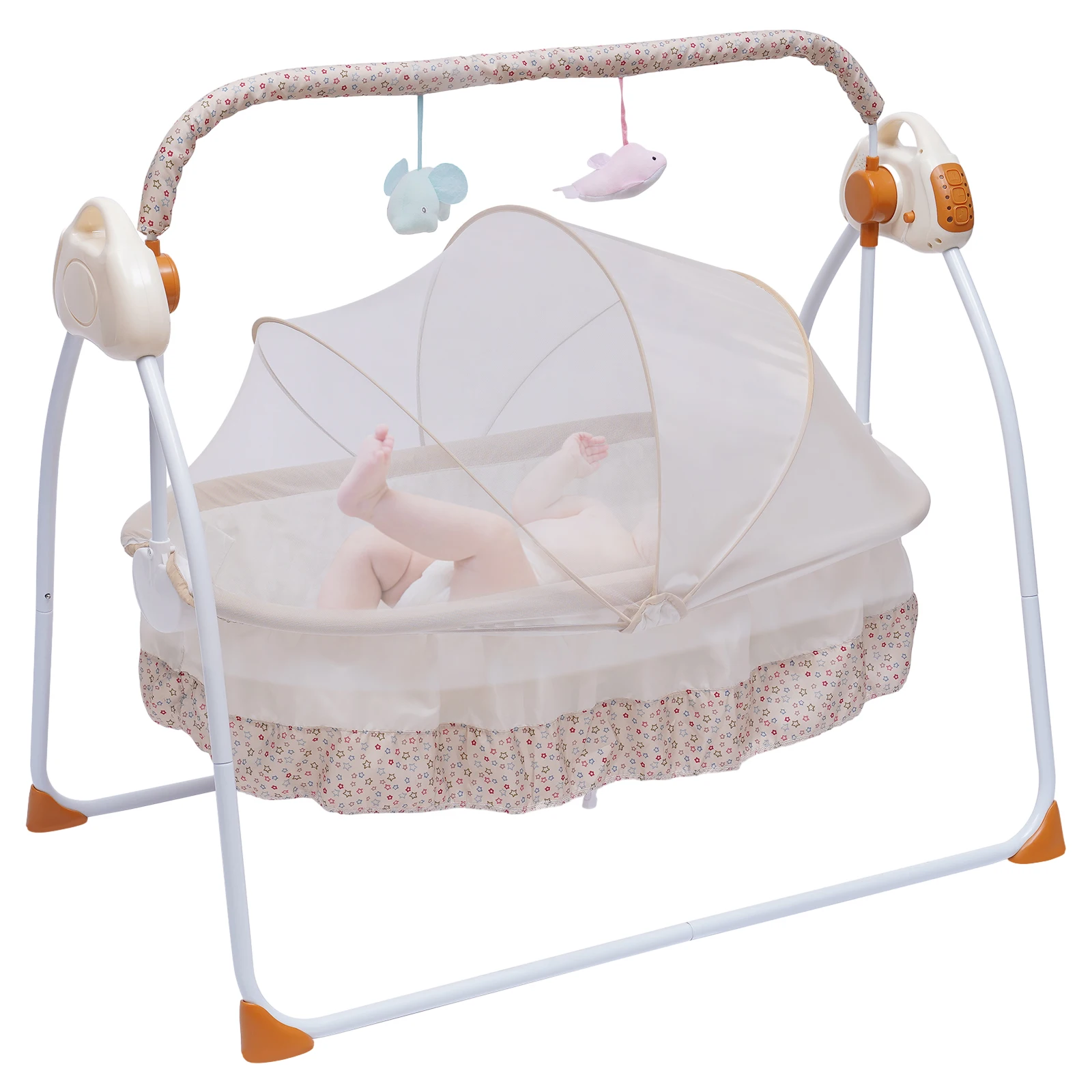 Electric Baby Cradle Swing Bed with Music & Remote