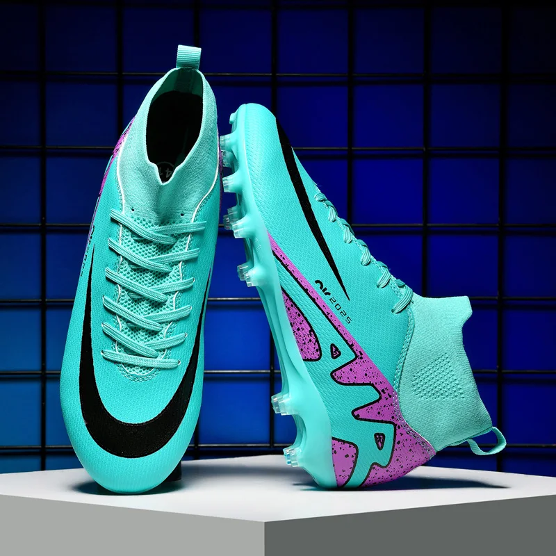 Description Picture 5 of itemMen's Soccer Shoes Football Cleats High-Tops Lace-Up Non-Slip Spikes Outdoor AG/FG Baseball Lacrosse Rugby Combat Boots