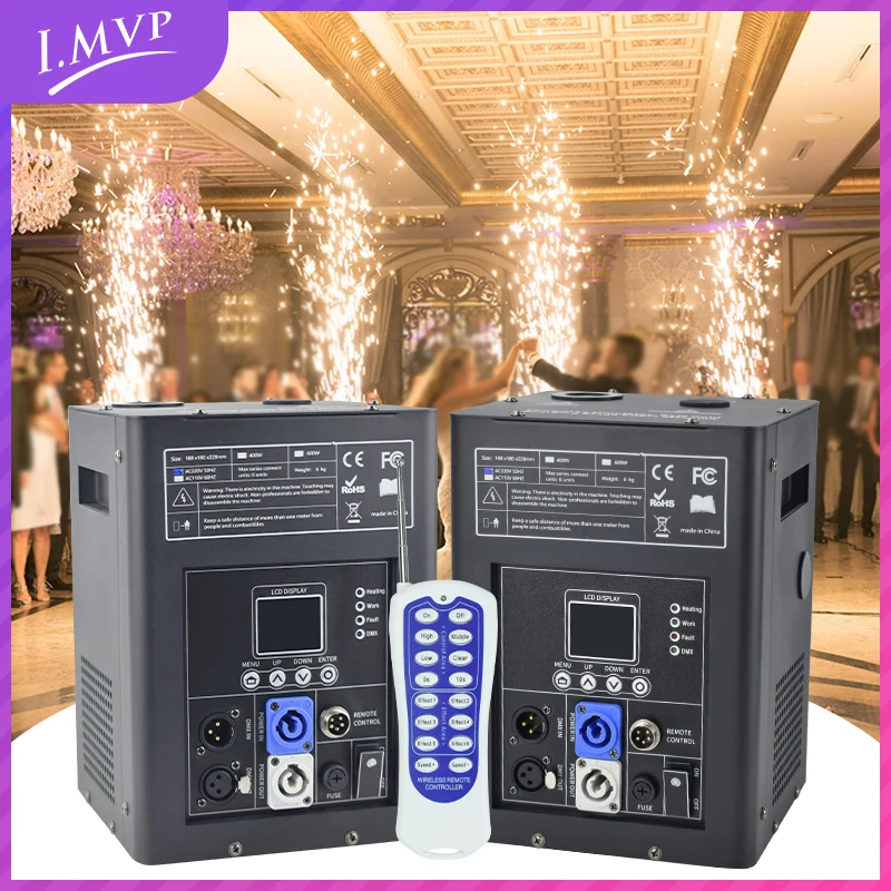 

2PCS Wireless Cold Spark Machine 600W Dmx Remote Control Fireworks Sparkler Machine for Wedding Party dj Disco Stage