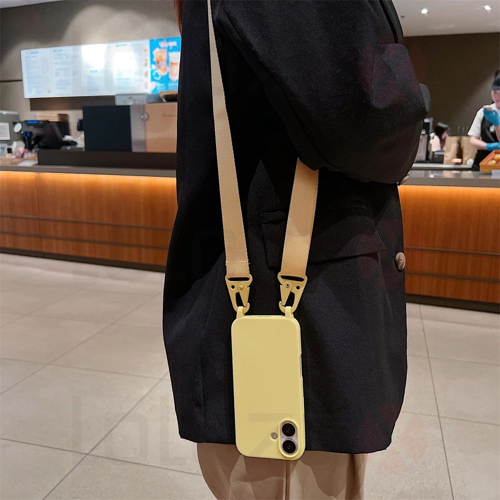 Luxury Crossbody Necklace Cord Strap Case For iPhone 16 15 14 12 11 13 Pro Max XR X XS 7 8 Plus Soft Shockproof Protection Cover_voghion.com