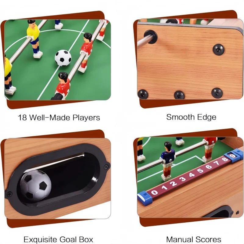 Mini Wooden Table Football Game Soccer Toy Kids Childrens Portable Foldable Indoor Outdoor Camping Party Games Birthday Gift