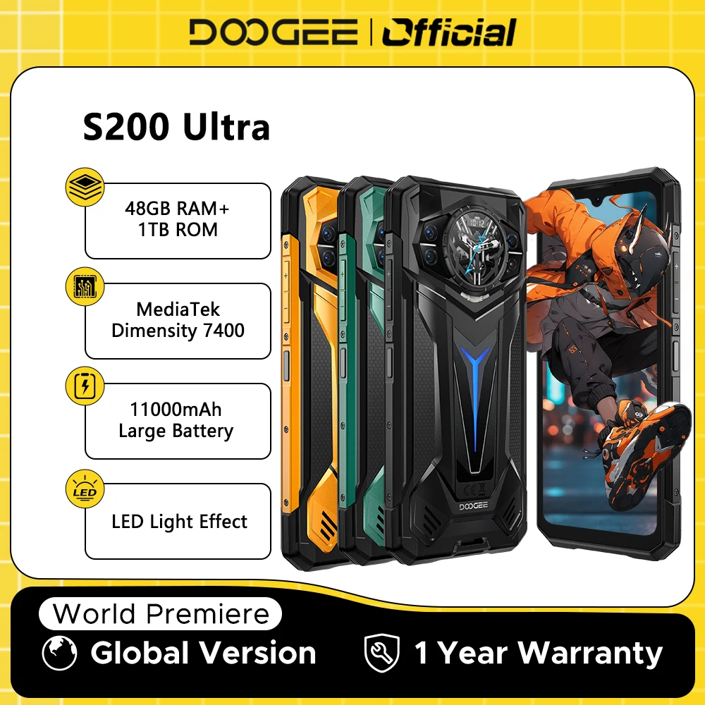 最強タフネススマホ DOOGEE S200 Amazon.com: DOOGEE S200 X (2025) 5G Rugged Phone,32GB+512GB/TF 2TB