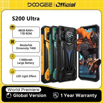 Anteprima mondiale DOOGEE S200 Telefono ultra robusto 48 GB + 1 TB Dimensity 7400 Schermo FHD da 6,72 pollici + 120 Hz Batteria da 11000 mAh Smartphone NFC da 66 W