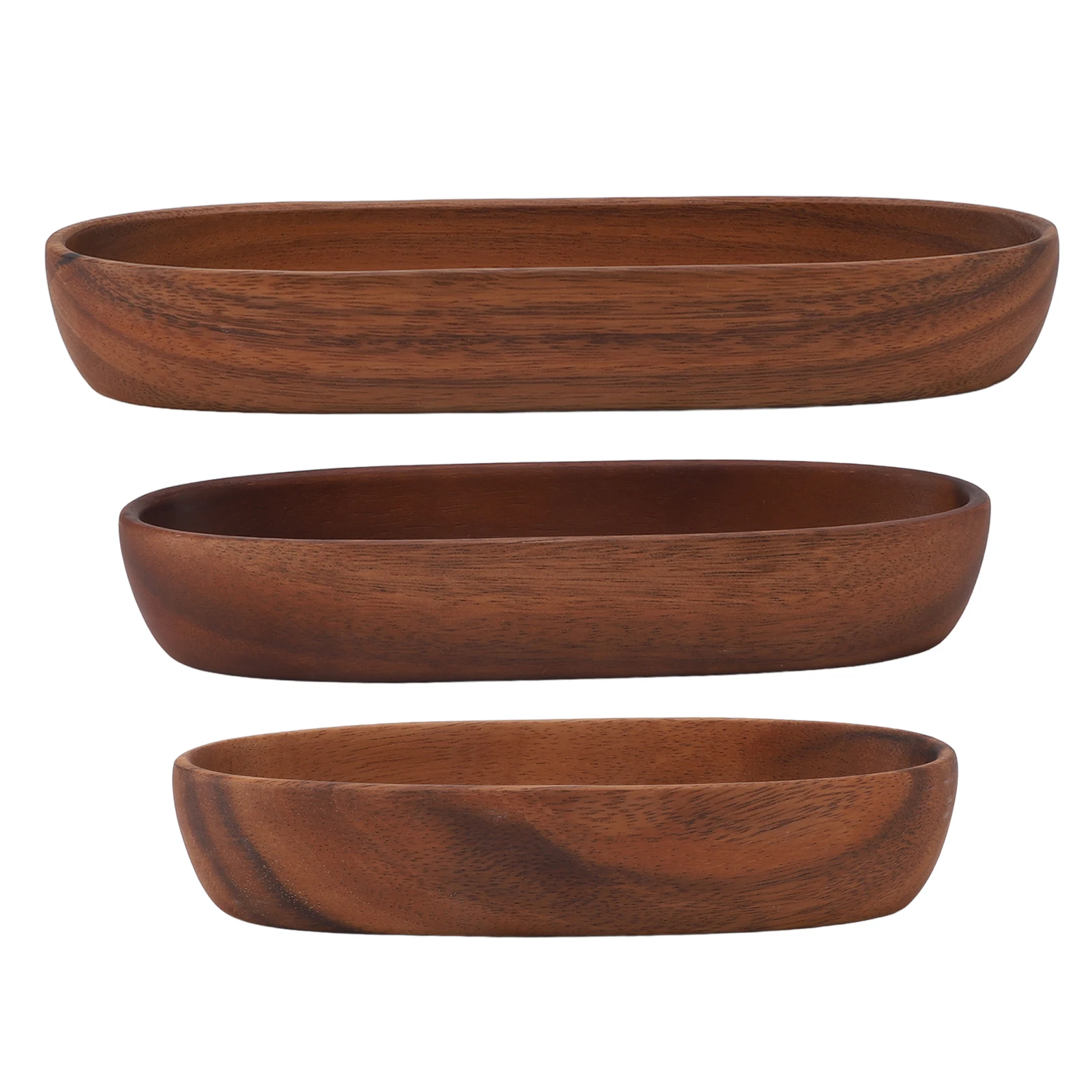 Wooden Salad Bowl Large Capacity Wooden Boat Shaped Bowl for Food Bread Fruits Snack Dessert Household Accessories