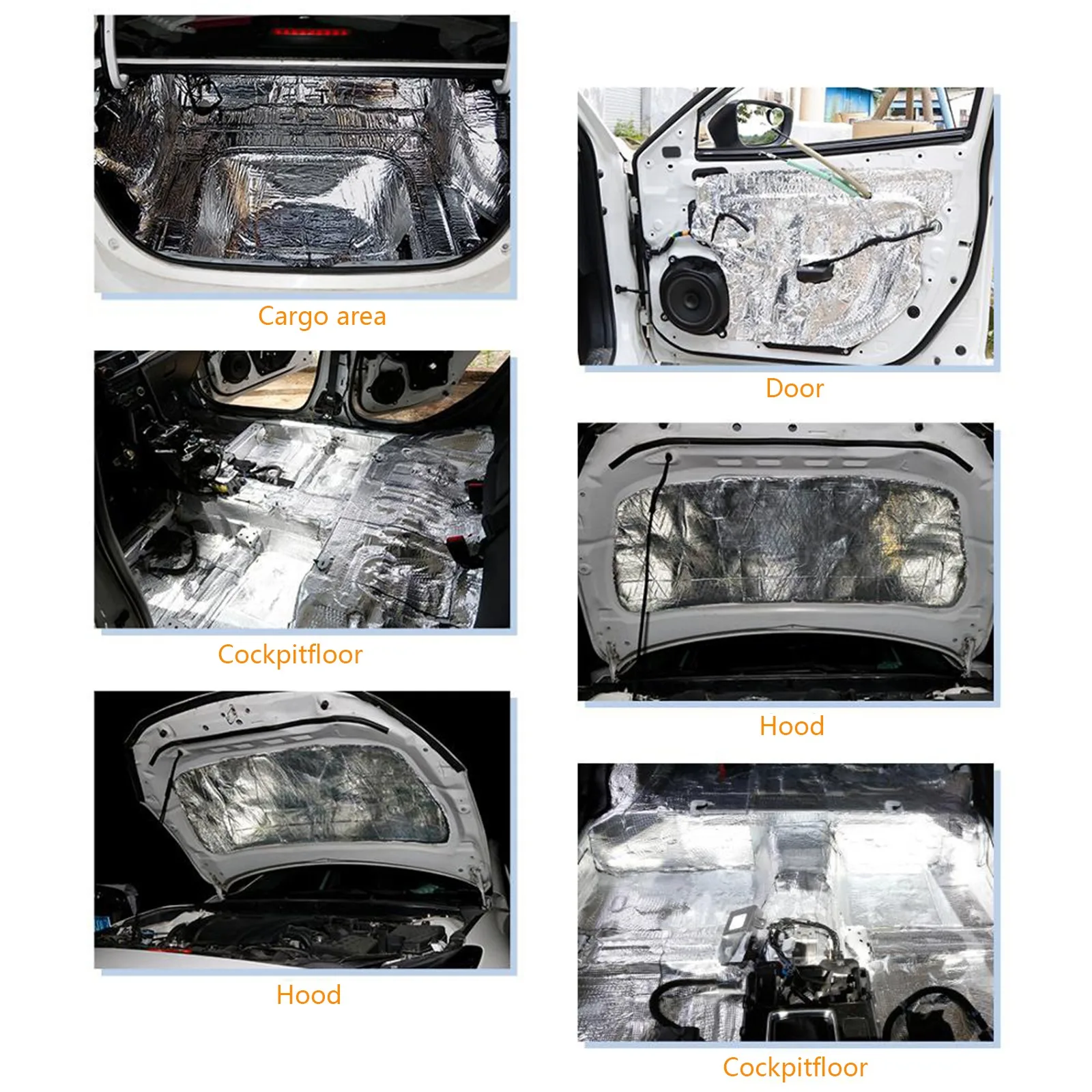 Car Heat Insulation Mat Self-adhesive Aluminum Foil Fireproof Pad High Temperature Resistant Cloth 200x50cm