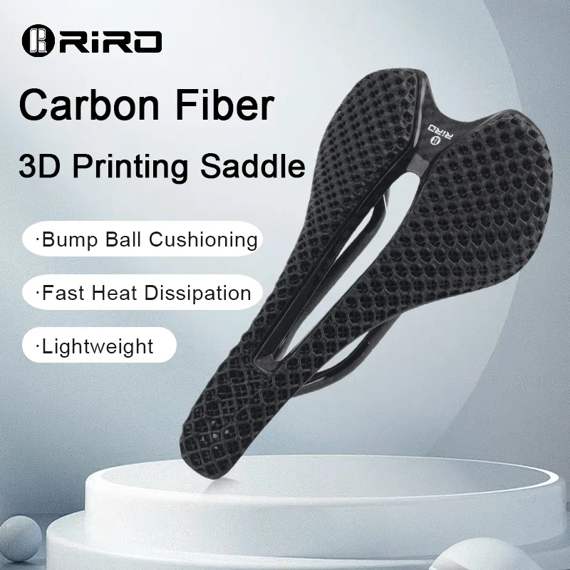 Riro 3Dカーボンファイバー サドル Riro-カーボンファイバー製自転車シート,3Dプリントシート,超軽量,通気