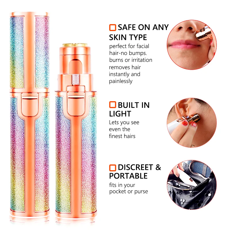 2 in 1 Electric Eyebrow Trimmer Makeup Painless Eye Brow Epilator Shaver Razors Portable Facial Hair Remover Lady depilator 3
