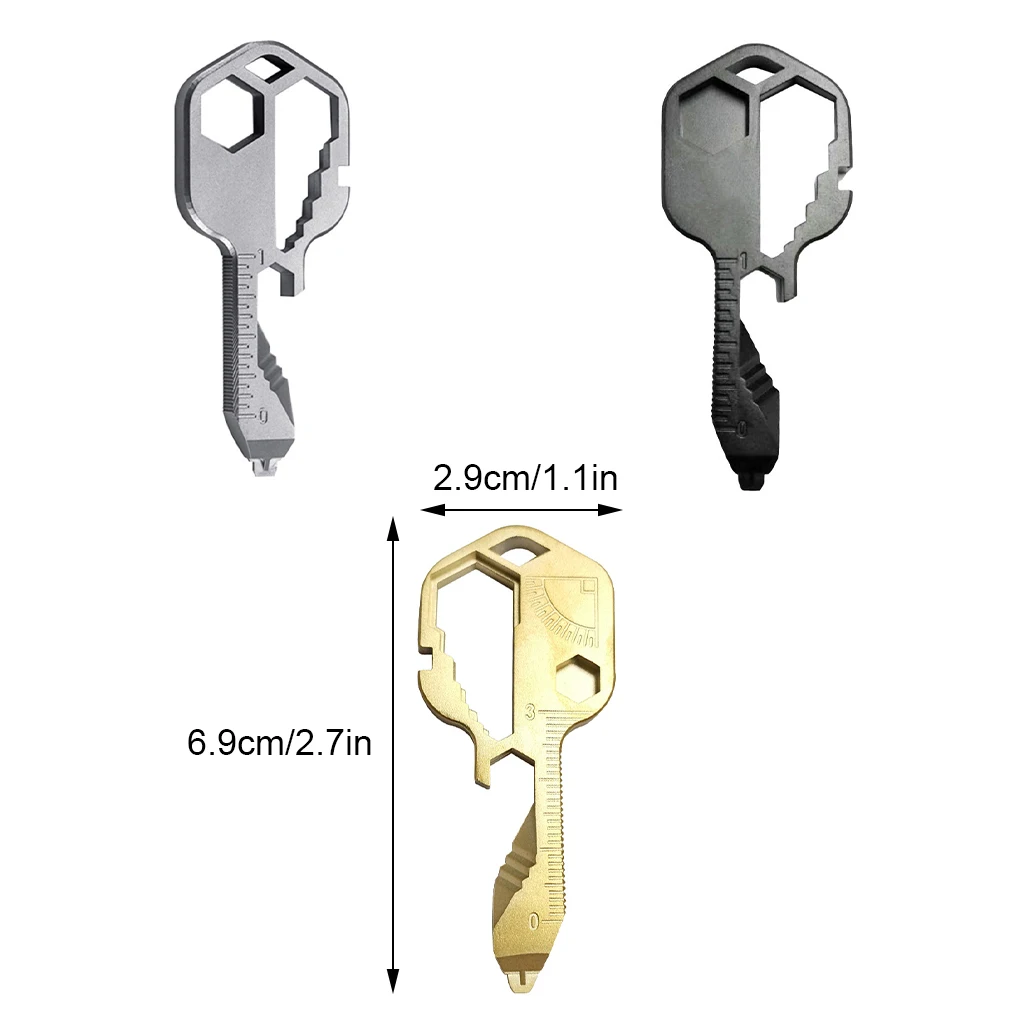 Stainless Steel Multi-functional Keychain Tool Must-Have Outdoor Companion Portable Convenient black