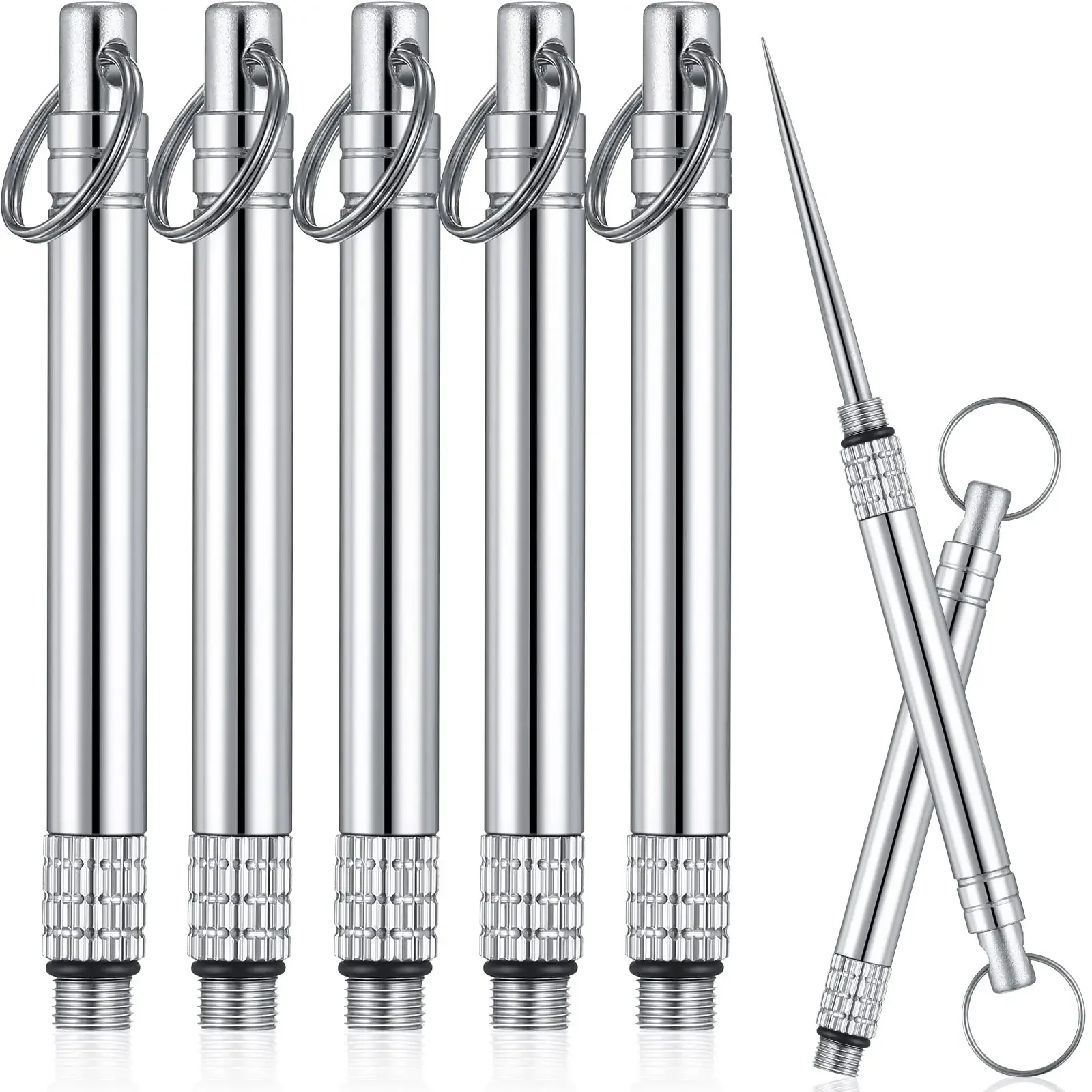 

5Pcs Portable Titanium Toothpicks Pocket Fruit Fork Outdoor Camping Tool For Picnic Traveling Reusable Stainless Steel Toothpick
