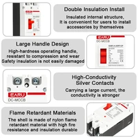 Disjoncteur à boîtier moulé (MCCB) 1P 2P DC pour protection contre les surcharges solaires, interrupteur de protection pour isolateur de batterie photovoltaïque (PV) solaire 4