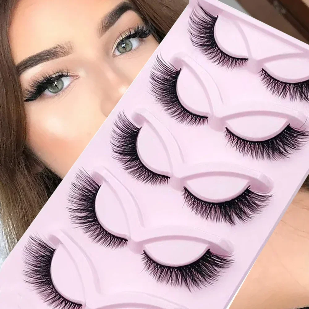 

5 Pairs Cat Eye Lashes Long Lashes Cat Eye Look Wispy Lashes Eye End Elongated Strip Thick False Eyelashes