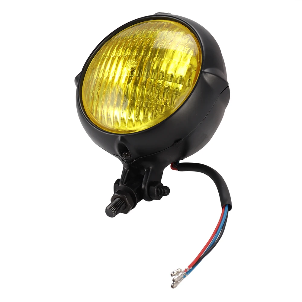 Phare Moto H4 Halogène Chromé Pour Harley Bobber Custom - Lampe Rétro 4,5 Pouces, 12V - Neuf