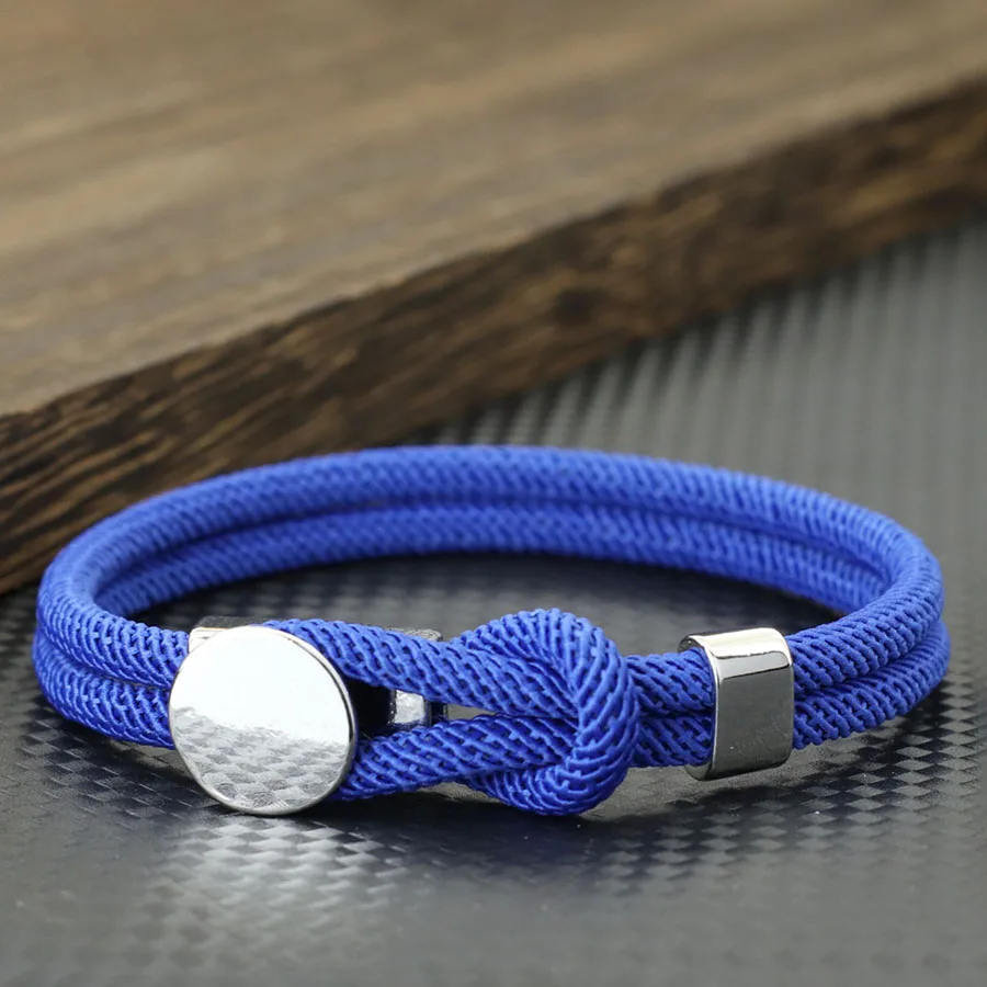 Men Red Rope Wrap Bracelet Motorcycle Riding Accessory