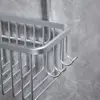 Silver/Black/Grey Hanging Shower Basket with Hooks Large Capacity Bathroom Storage Rack Rustproof Bathroom Hanging Shelf Home 5