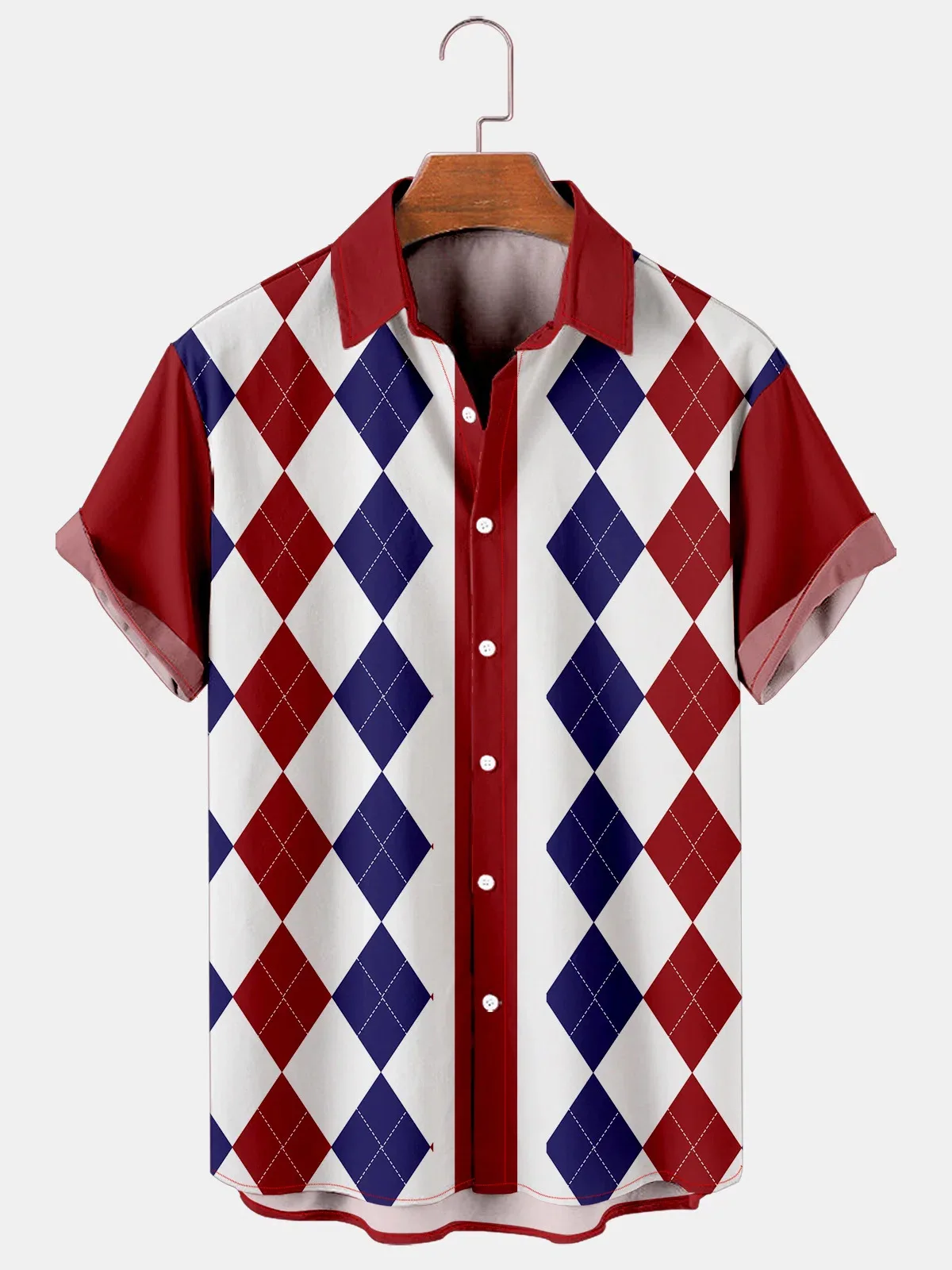 2022 Hawaiian Shirt for Men Orange Green Striped Refreshing Beach Style Fashion Trend Shirt Men and Women Seaside Holiday Shirt