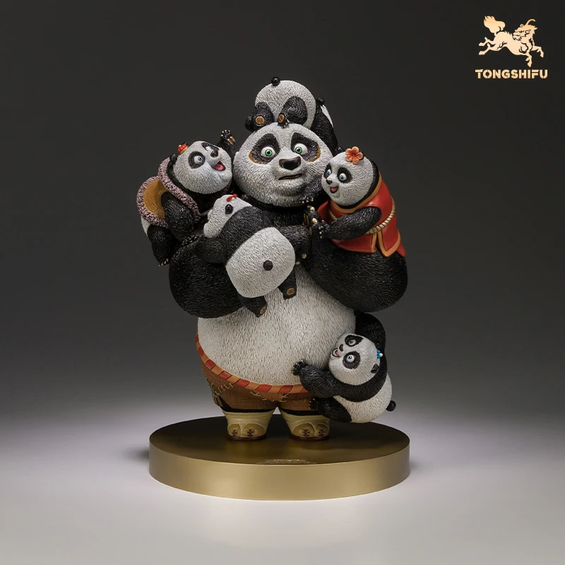 Rame Artigianale Cinese Cartone Animato Film Personaggio Kung Fu Panda Figurine Cute Panda Winners & Blinds Sculture Ornamento Desktop Decor