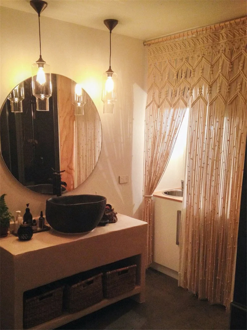 Description Picture 3 of itemMacrame Door Curtain Tapestry Bohemia Window Curtains Tapestry Wall Hanging Livingroom Hand-woven Cotton Rope Boho Decoratio