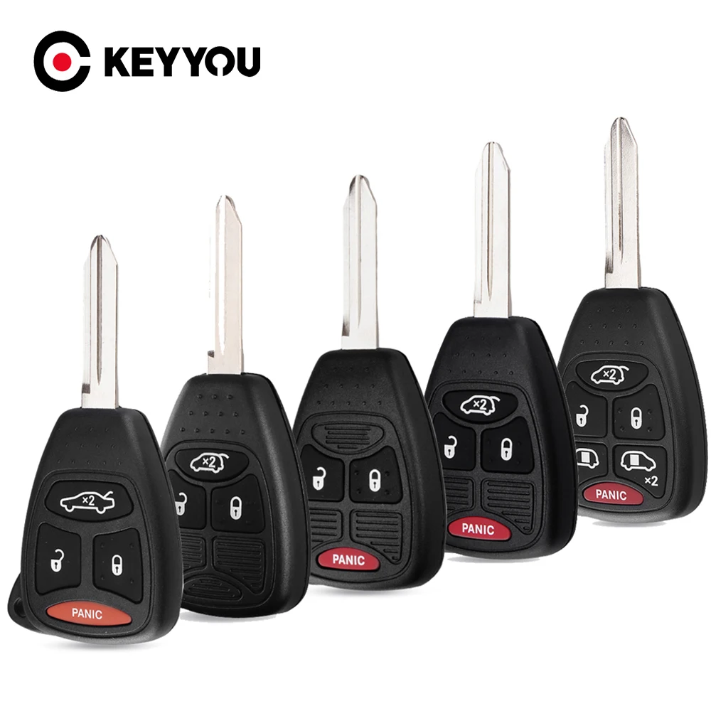 Keyyou Car Key Shell Case 2/3/4/5/6 Pulsanti Per Chrysler Pacifica Aspen 300 Dodge Ram Caravan Jeep Commander Grand Cherokee