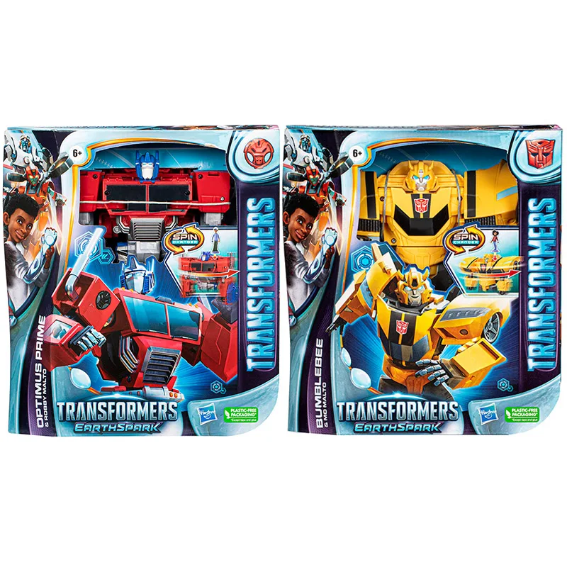 

Hasbro Transformers EarthSpark Spin Changer Optimus Prime Bumblebee 8-Inch Action Figure with Mo Malto 2-Inch Figure Toy